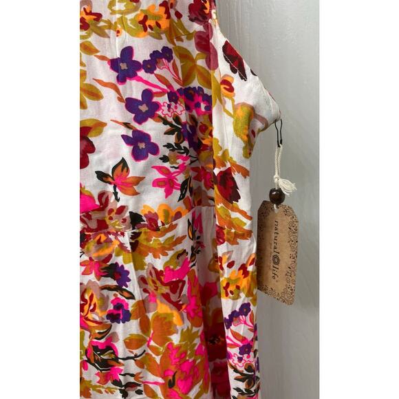 Natural life Halle Mini Halter hot pink orange floral dress medium NWT sundress - Picture 8 of 12
